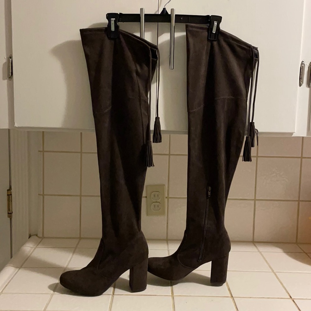 Brown Suede Over the Knee Boot 8.5